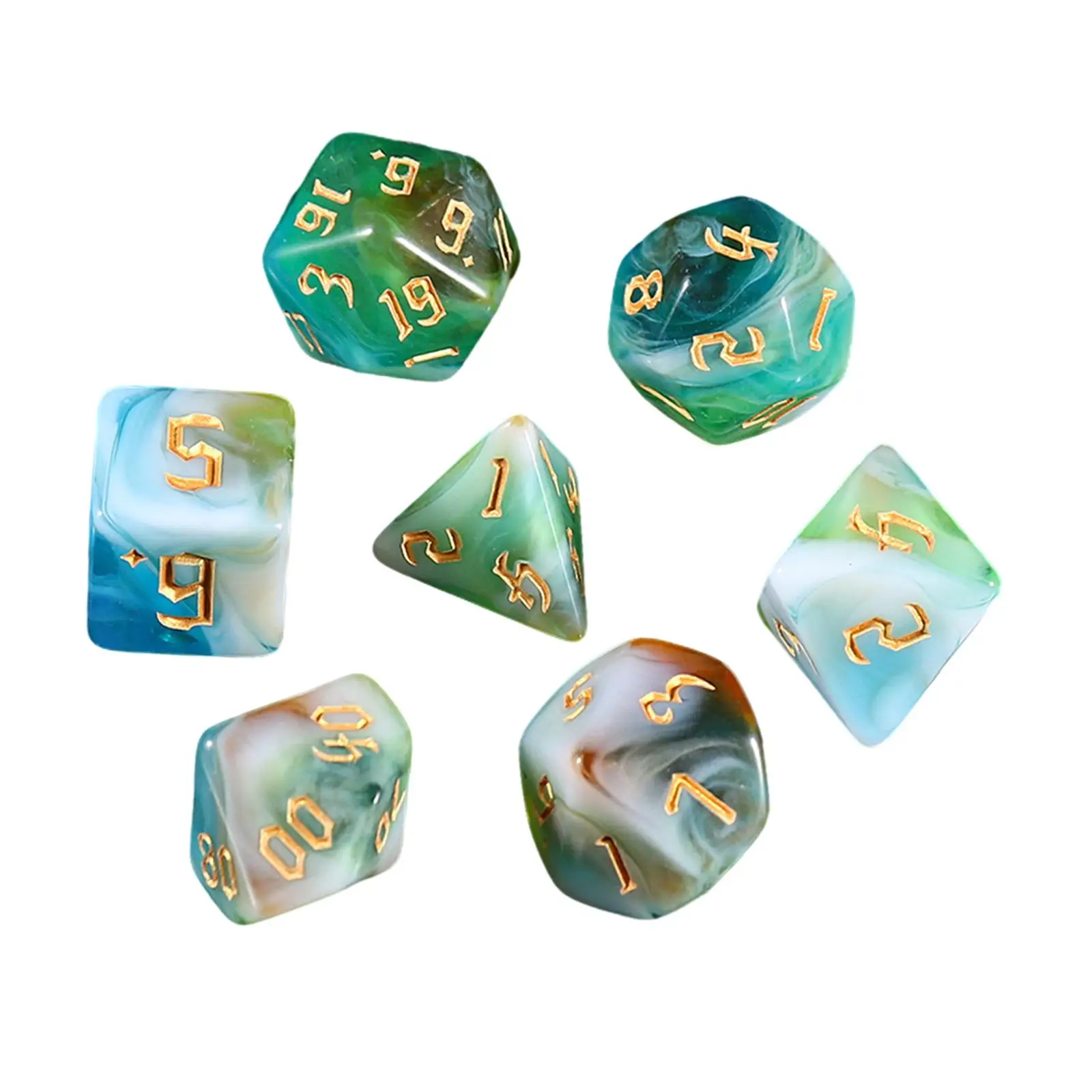 

Acrylic Polyhedral Dices Set Multi Sided Math Teaching Board Game Dice Assortment for Tabletop Roleplaying