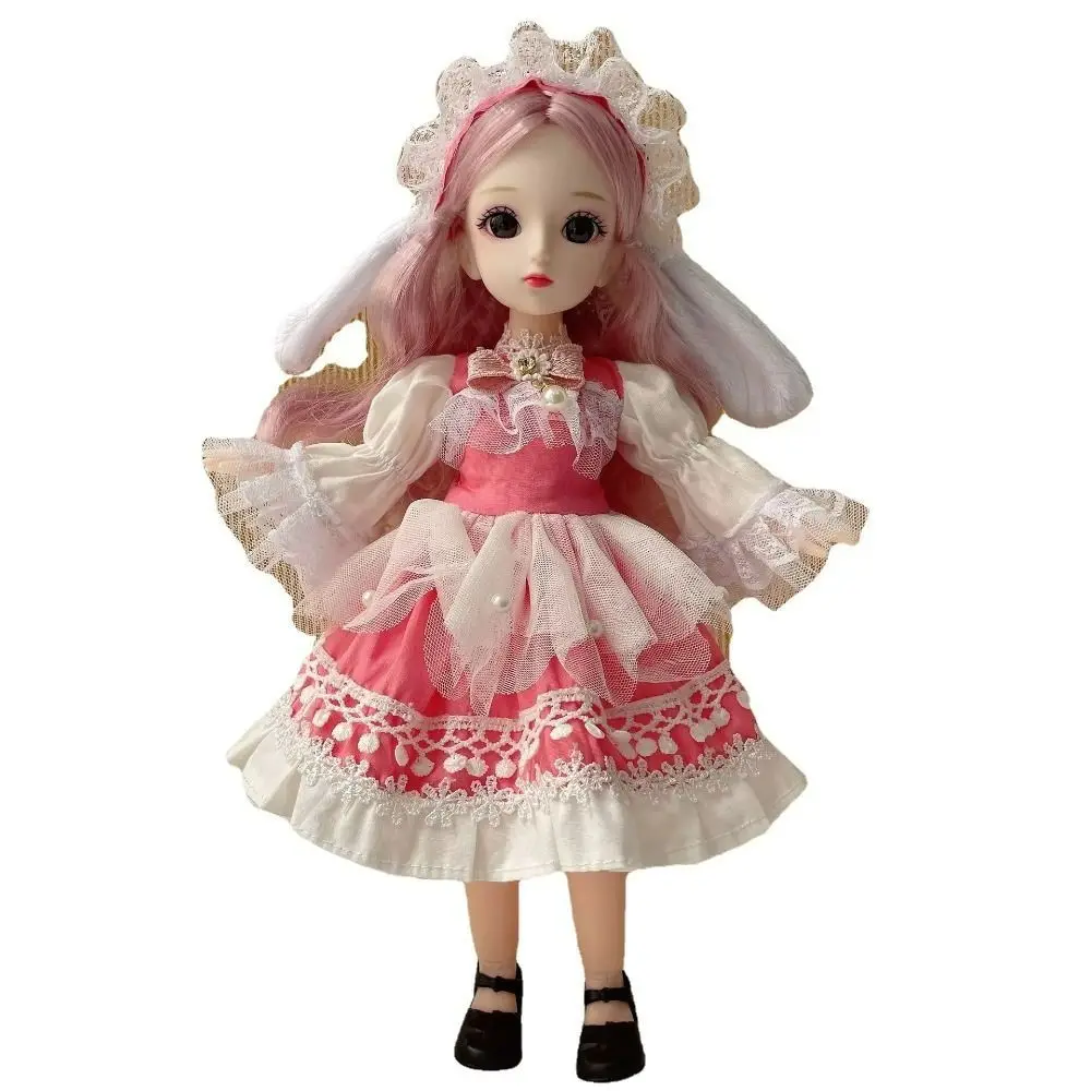 Muñecas Bjd de ojos atractivos, ropa con peluca, maquillaje elegante, vestido de princesa, pelo largo de 30cm, 1 Juego