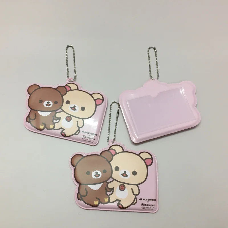 Rilakkuma ID Card Holder for Women Kawaii Cute Bag Keychain Cartoon Anime Bear Card Case Protector Cardholder Card Cover