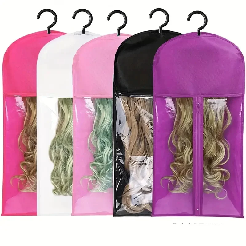 

1Pack Wig Storage Bags With Hangers Durable Hair Extension Organizer for Multiple Wigs Accessories