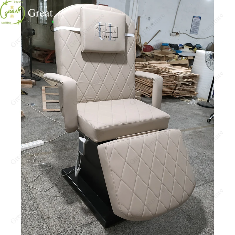 New Design Modern Beauty Shop Black Base Salon Eyelash Bed Electric Massage Bed With Armrest