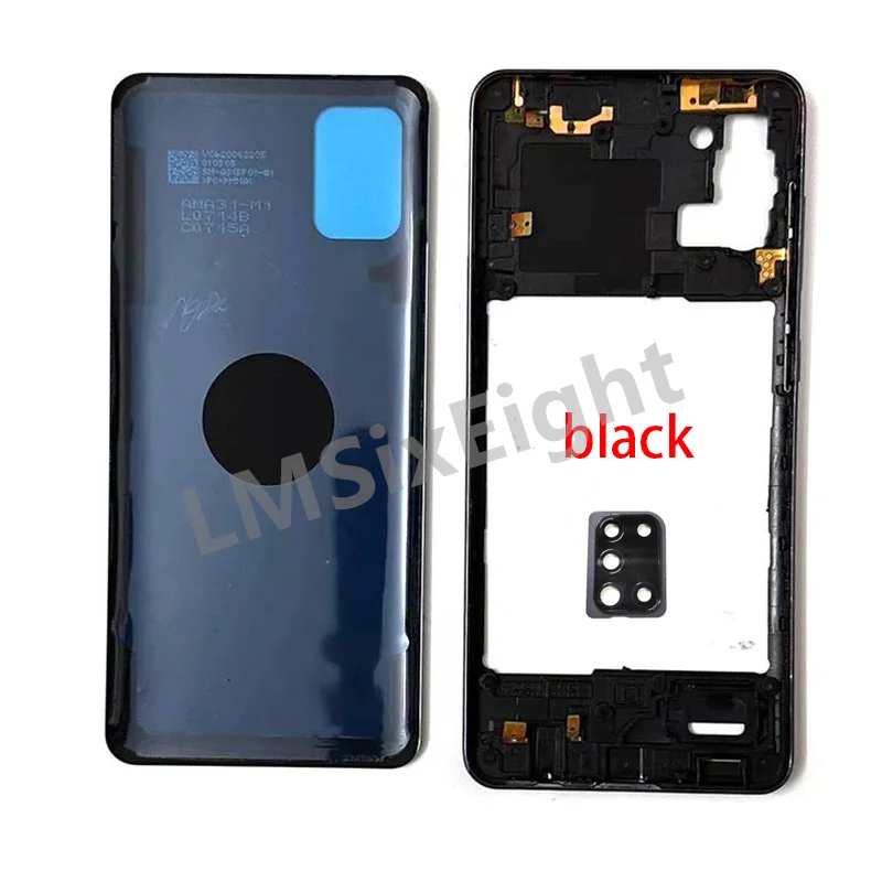 Full Phone Housing A31 Case For Samsung Galaxy A31 A315 Middle Frame Battery Back Cover Rear Door + Adhesive + Camera Lens Parts