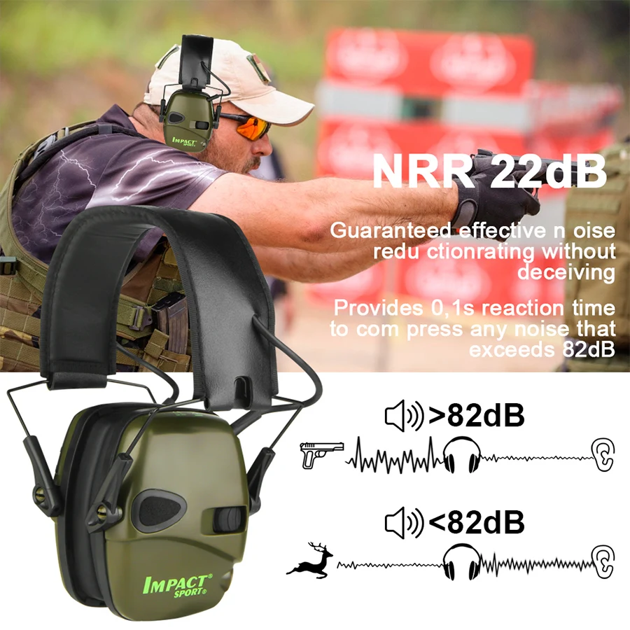 Tactical Electronic Shooting Earmuff Case Anti-noise Headphone Sound Amplification Hearing Protection Headset Foldable Earmuffs