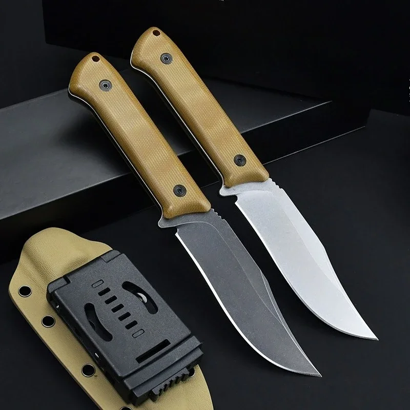 

BK 104 Tactical Straight Knife 8Cr13Mov Blade G10 Handle Suitable for Outdoor Camping Hiking and Emergency Self-defense