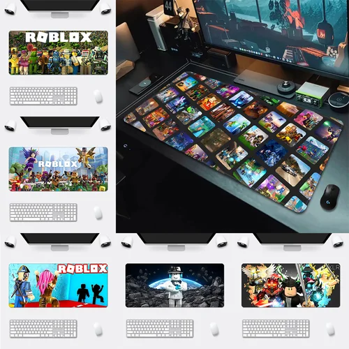 Imagen 1 del producto Alfombrilla de ratón con impresión HD para jugadores de ordenador, alfombrilla de ratón antideslizante con borde de bloqueo XXL90x40cm, teclado, PC, R-ROBLOXES, alfombrilla de escritorio