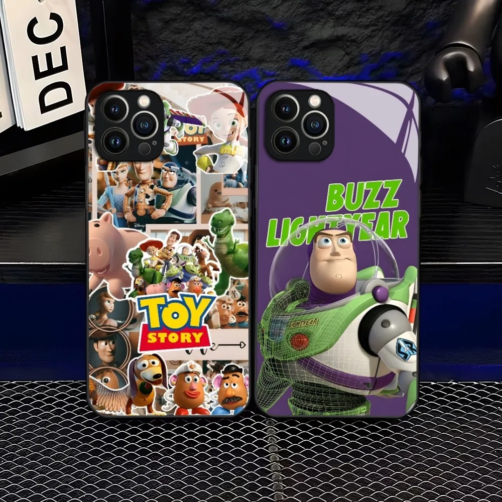 Disney Toy Story Phone Case for iPhone 14 Pro Max 15 Pro 12 11 13 Mini X XR XS 8 7 6 Plus SE Tempered Glass Back Cover