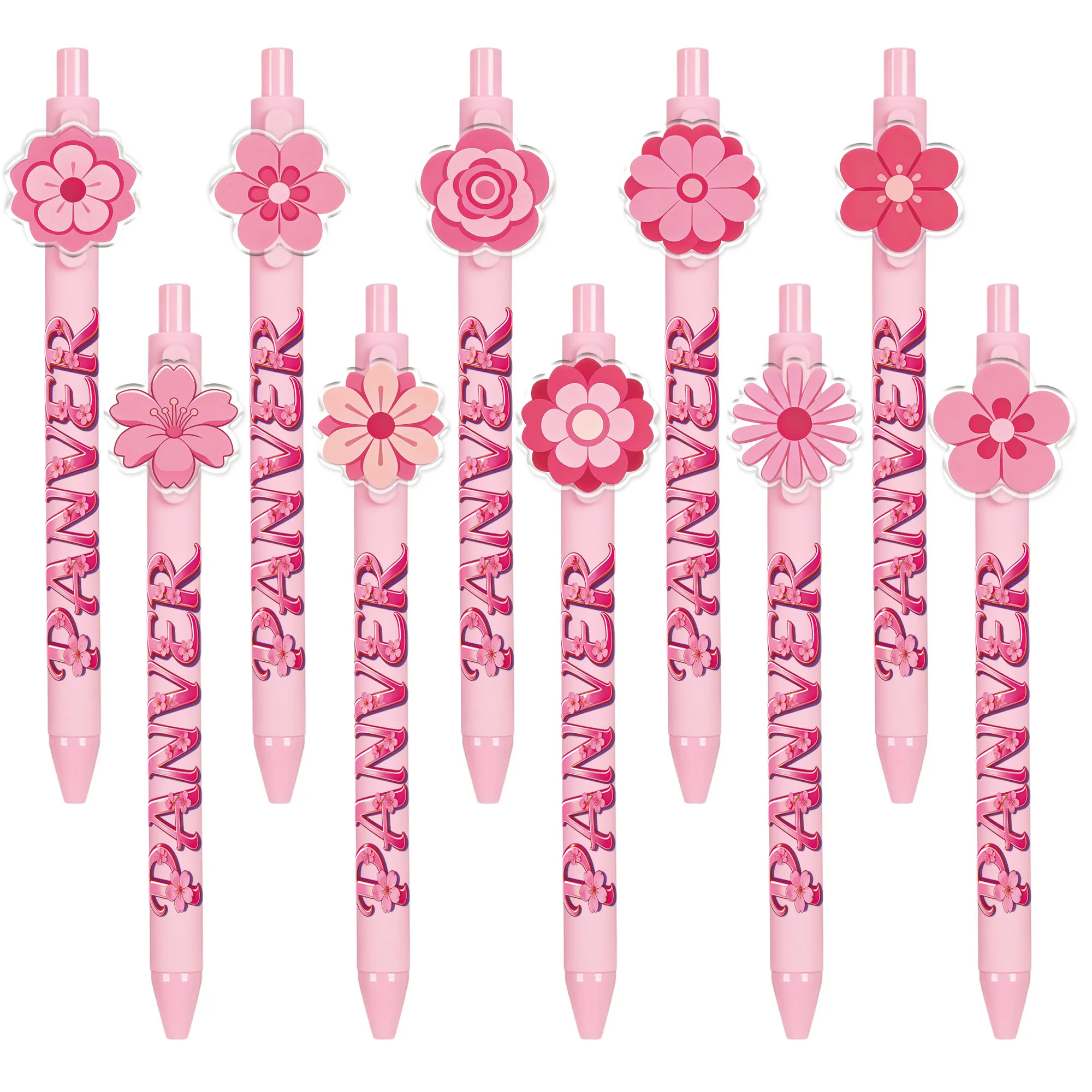 

10 pieces / 15 pieces of creative and beautiful cherry blossom pattern ballpoint pens, for students' office writing use