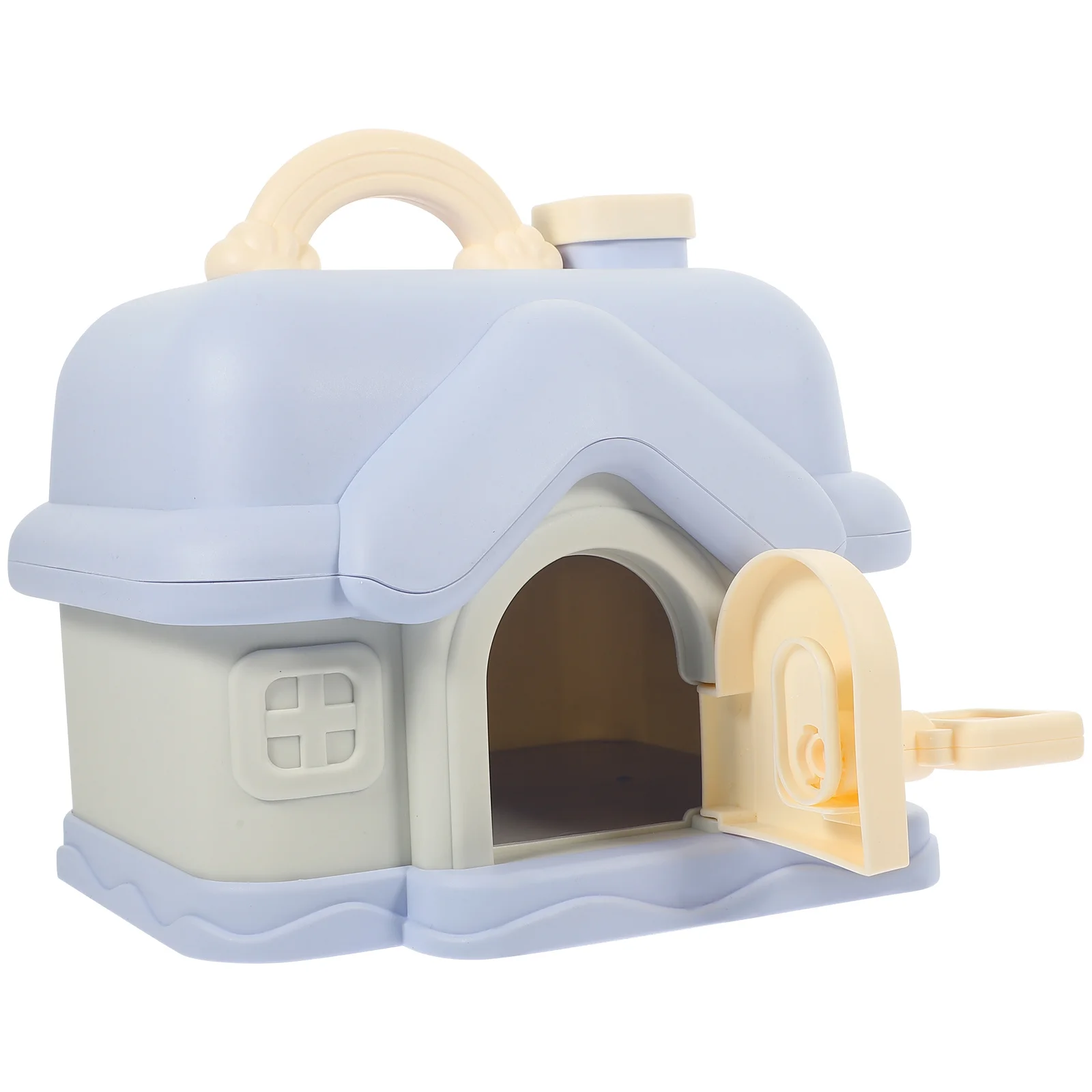 مجموعة واحدة من بنك العملات المعدنية على شكل منزل، بنك أصبع بلاستيكي مع مفتاح سطح المكتب للأطفال، وعاء توفير المال، ديكور لطيف لسطح المكتب