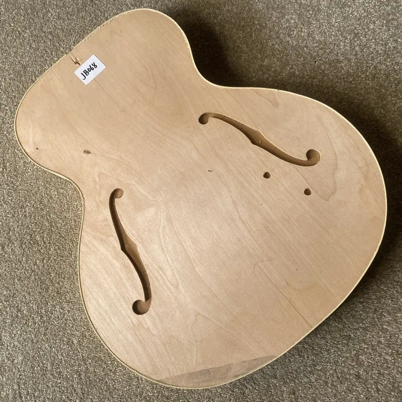 JB068 Semi Hollowbody Double F Holes Electric Guitar Body Unfinished No Paints EPI Original for Jazz Guitar Replace and DIY