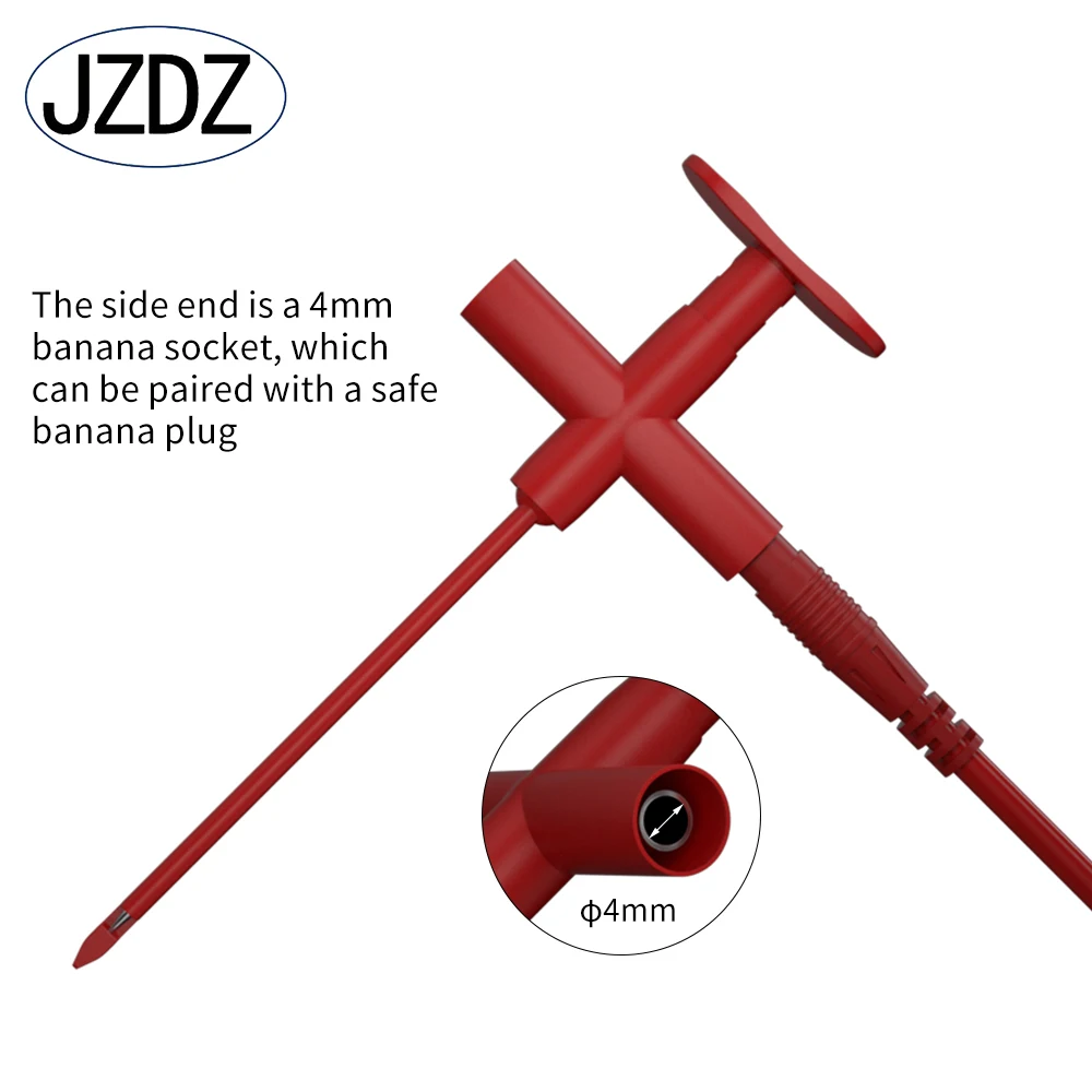 Imagem -03 - Jzdz-electrical Multímetro Test Leads Conjunto com Jacaré Clips Sonda de Perfuração Wire-piercing Gancho Clip Jt0089 Pcs