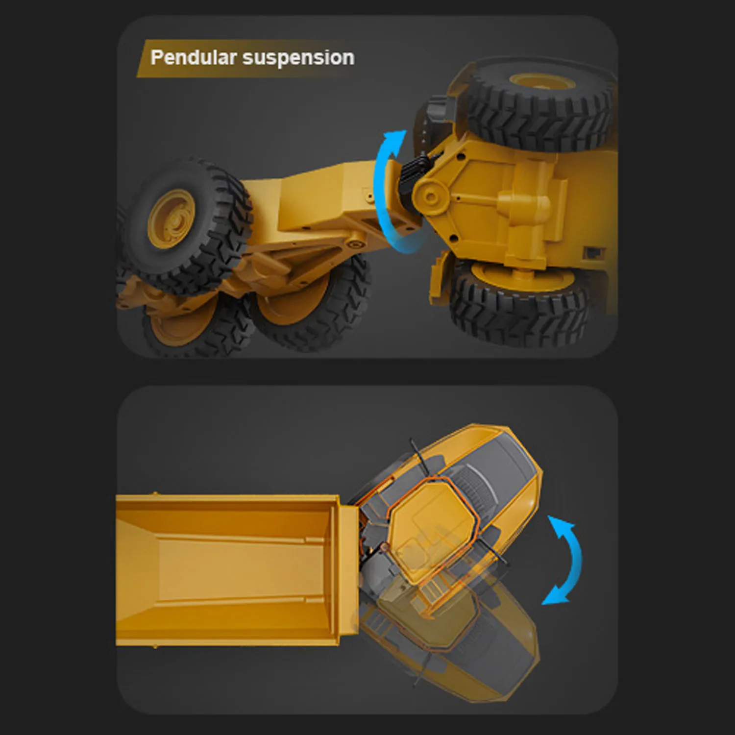Plástico DoubleE E591 003 1/20 RC Articulado Dumper 6WD Caminhão de Controle Remoto Elétrico VO Bateria Do Motor Cabo de Carregamento USB RTR