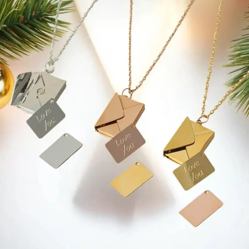 1 قطعة قلادة مغلف اعتراف الحب من الفولاذ المقاوم للصدأ مصممة خصيصًا لهدية عيد الحب #6
