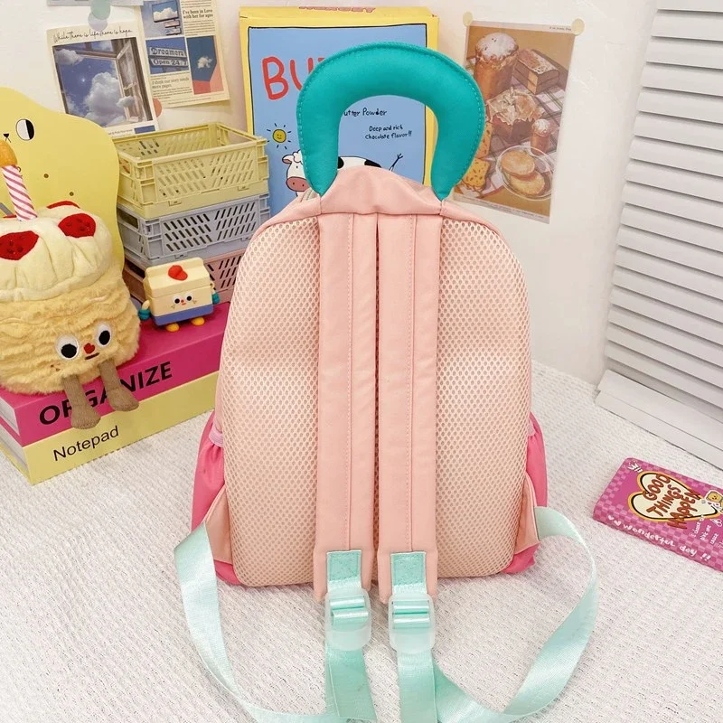 Mochila de nailon a la moda con contraste de colores para niños, nueva mochila para estudiantes, regalo para niños, mochila para niñas 2025, superventas