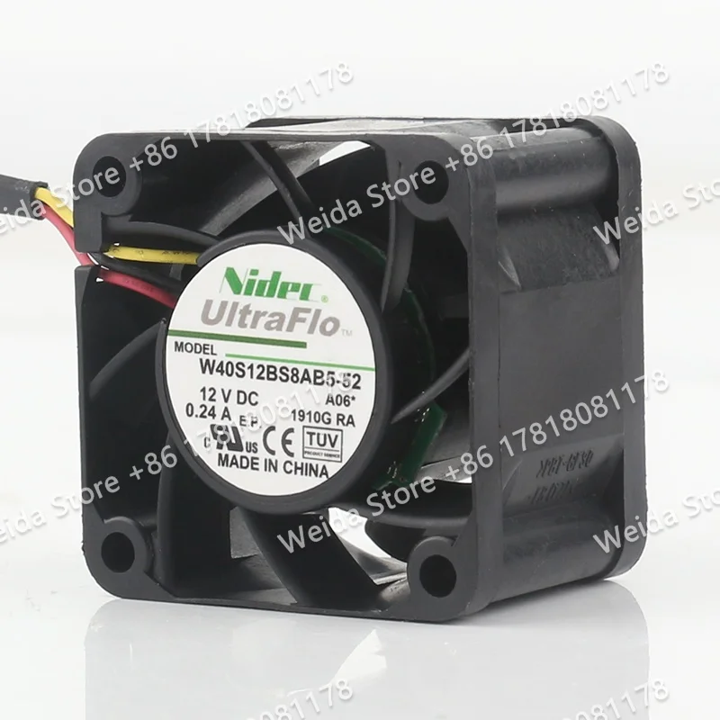Nidec DC12V 0.24A 4CM Dual ball bearing 40X40X28MM Speed measurement violence W40S12BS8AB5-52 cooling fan
