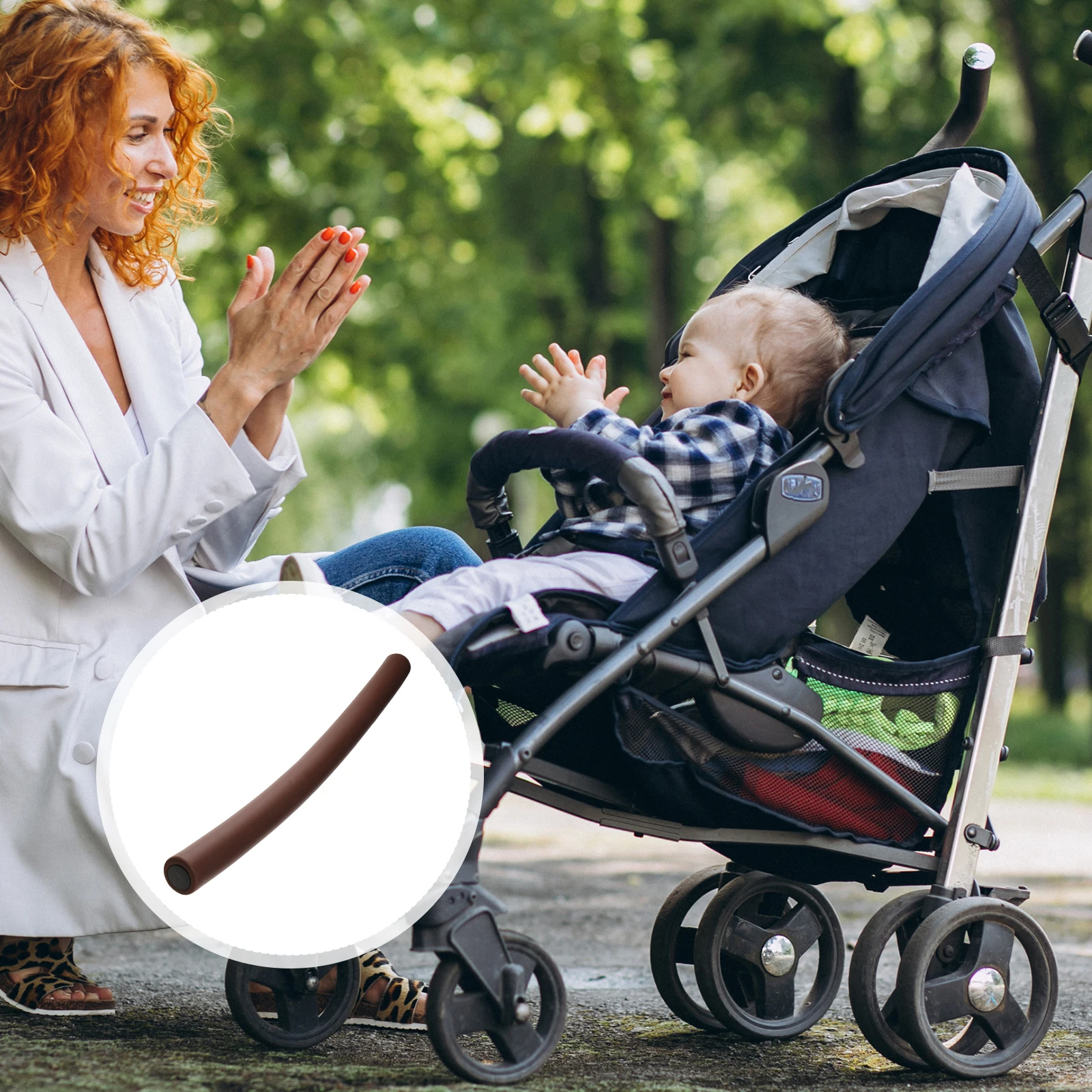 

Stroller Handle Cover Replacement Stroller Handle Sleeve Sponge Grip Anti Slip Universal Fit Easy Install Durable Soft