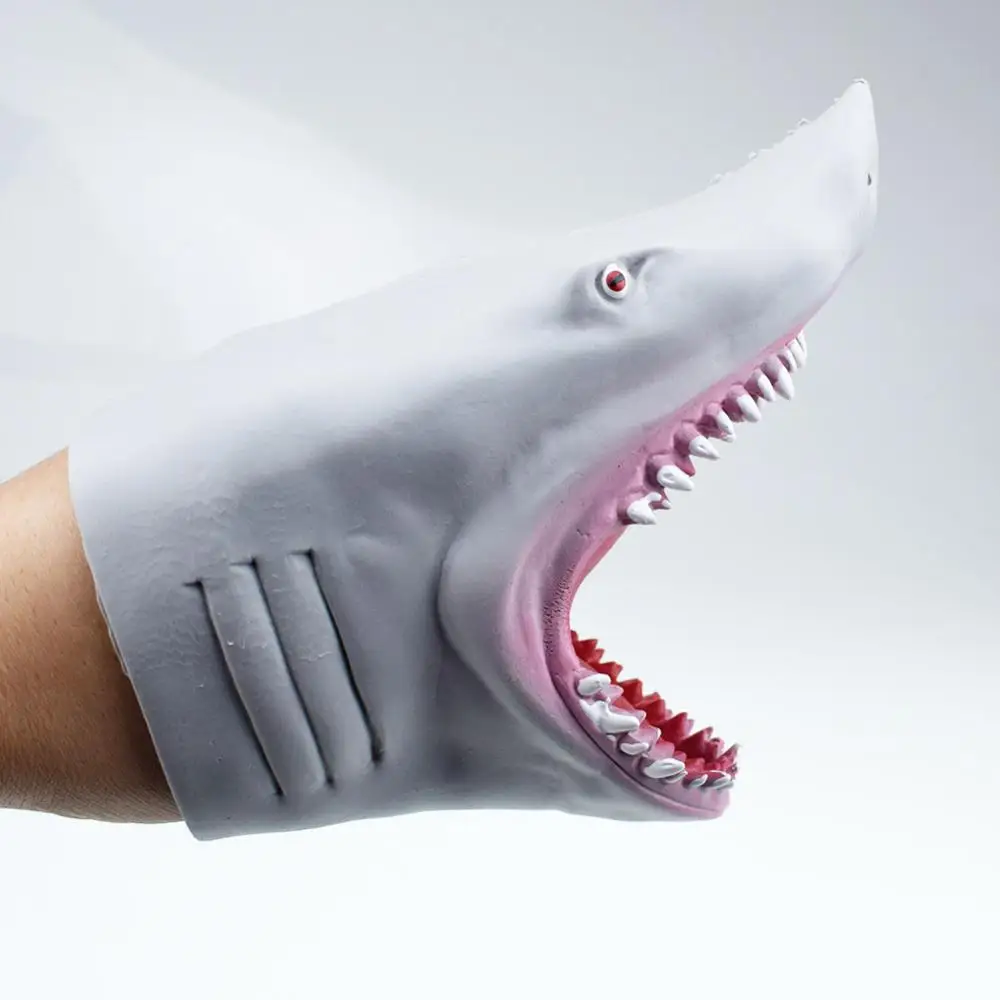 Shark Hand Puppet 2 Colors No Fading Soft No Shedding Skin Friendly Leisure Puzzle Electronic Toys 95g Elastic Hand Puppet Tpr