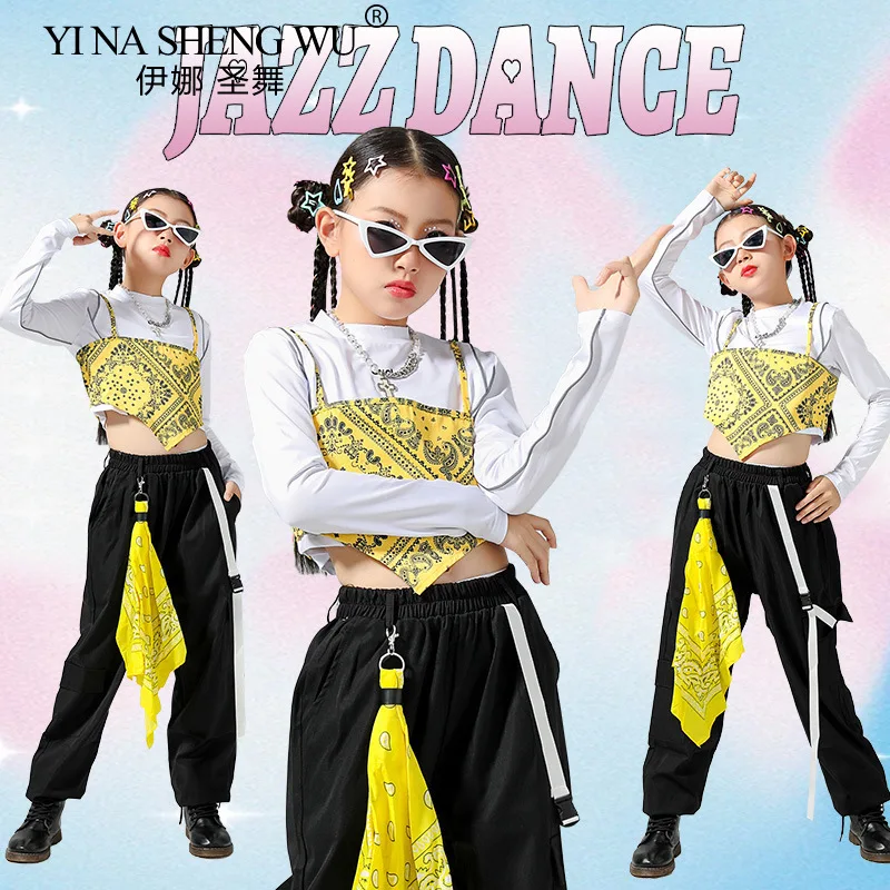 الفتيات أزياء رقص الجاز النساء مجموعة ممارسة ارتداء المنصة المرحلة الملابس الساخنة العصرية استوديو وتتسابق ملابس الرقص الجديدة للأطفال