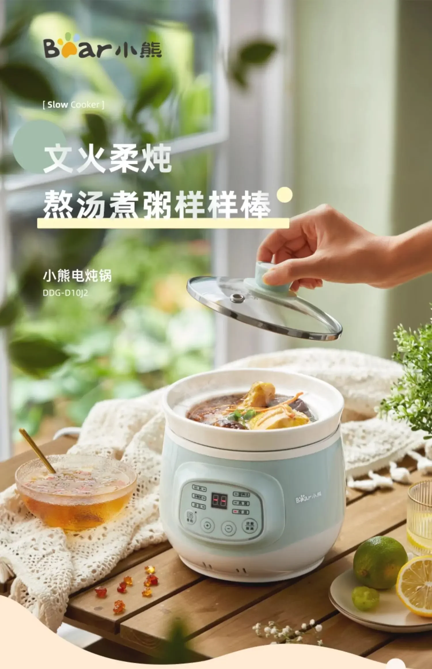 220V Bear Baby Food Pot, Multifunctional Electric Stewpot, Automatic Porridge Cooking, Soup Stewing Cup for Infants