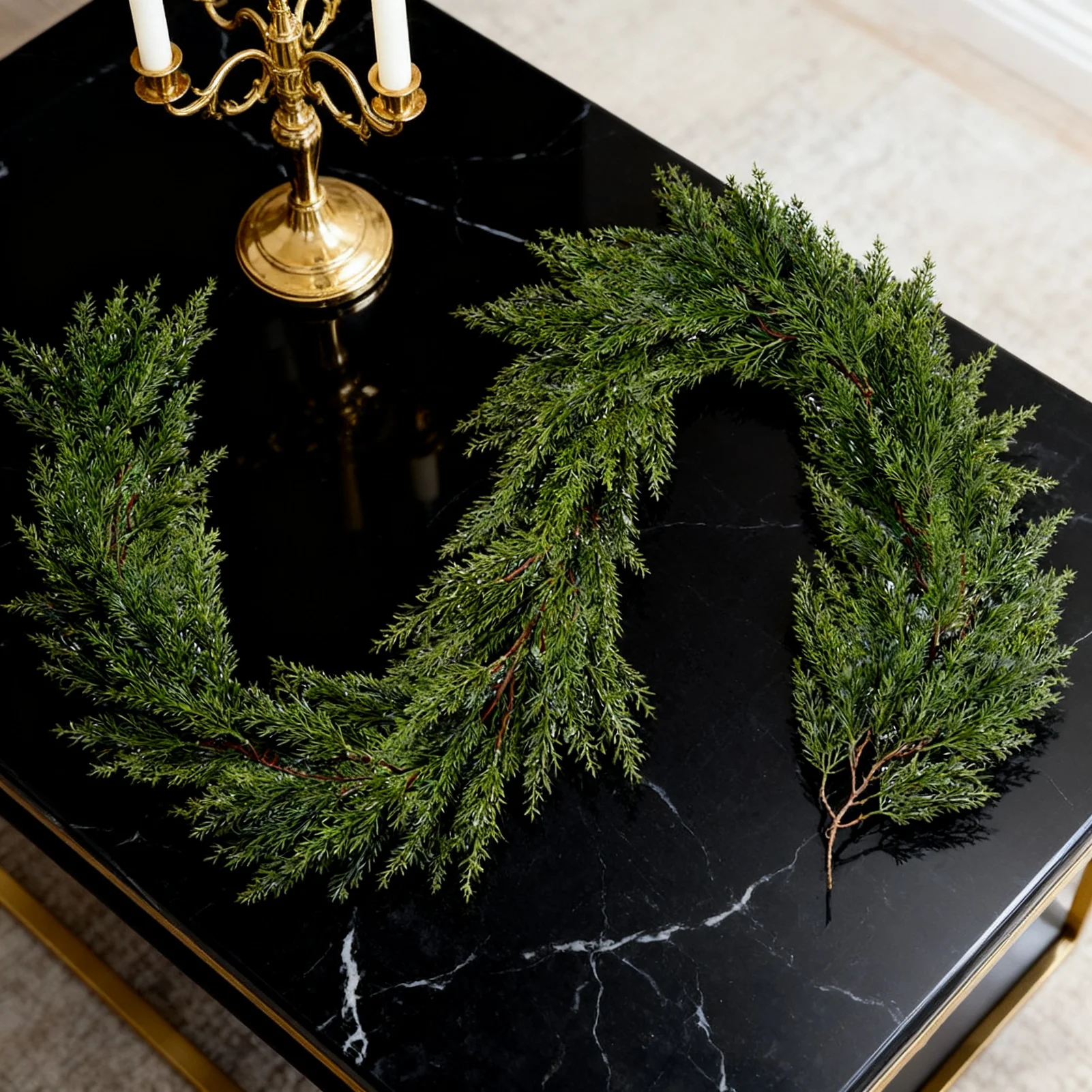 

Зеленая рождественская гирлянда 1,98 м, искусственный реалистичный домашний декор, уличные и внутренние рождественские украшения, подвеска для окна, патио