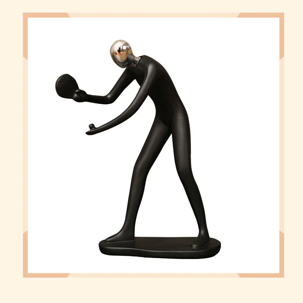 

1Pcs Pong Player Sculpture Resin Craft Abstract Modern Tabletop Decoration Office Home Gift Ornament Resin Figure