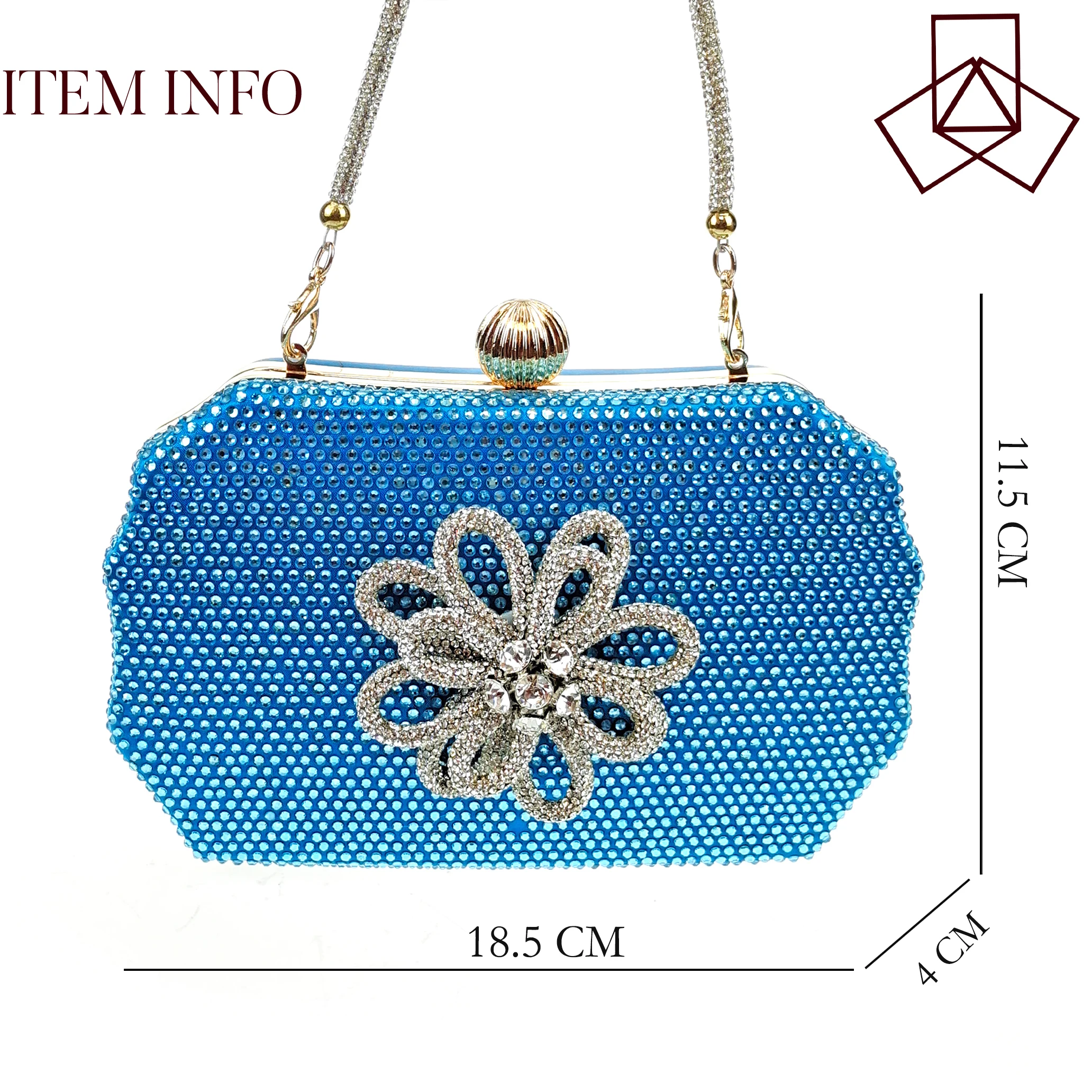 QSGFC Set di scarpe e borse da donna dal Design elegante con Design a farfalla di diamanti in colore blu cielo