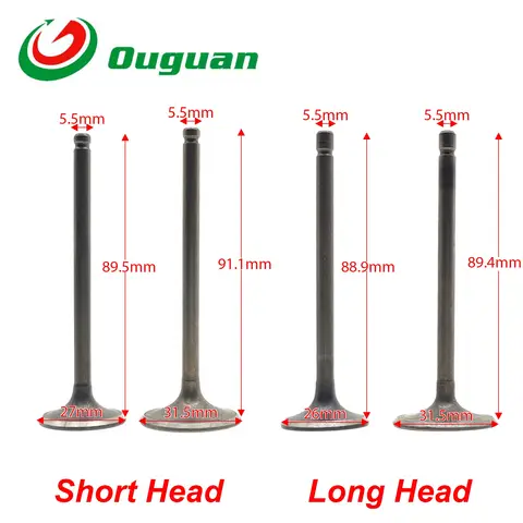 ouguan for Honda CG200 CG 200 200cc Lifan Loncin Zongshen Valve Intake Exhaust Stem Valve Kit Oil Seal Long Short Head
