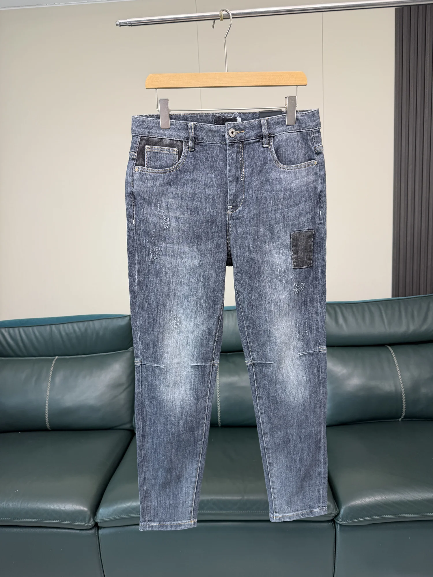 

Casual Straight Leg Nine-Tenths Jeans Men's Spring Summer Versatile Washed Out-of-date Label Trendy Fashion Urban Youth