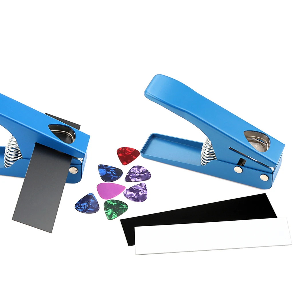 

Guitar Pick Punch Pick Maker Guitar Pick Cutter with 2 Pick Strips Sheet for Guitar Pick Making Tool Blue