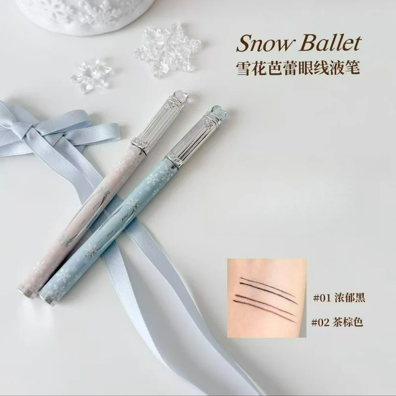 Flower Knows Snow Ballet Collection Liquid Eyeliner Pen Smoothly Quick-dry Lasting Black Brown Eyeliner Makeup
