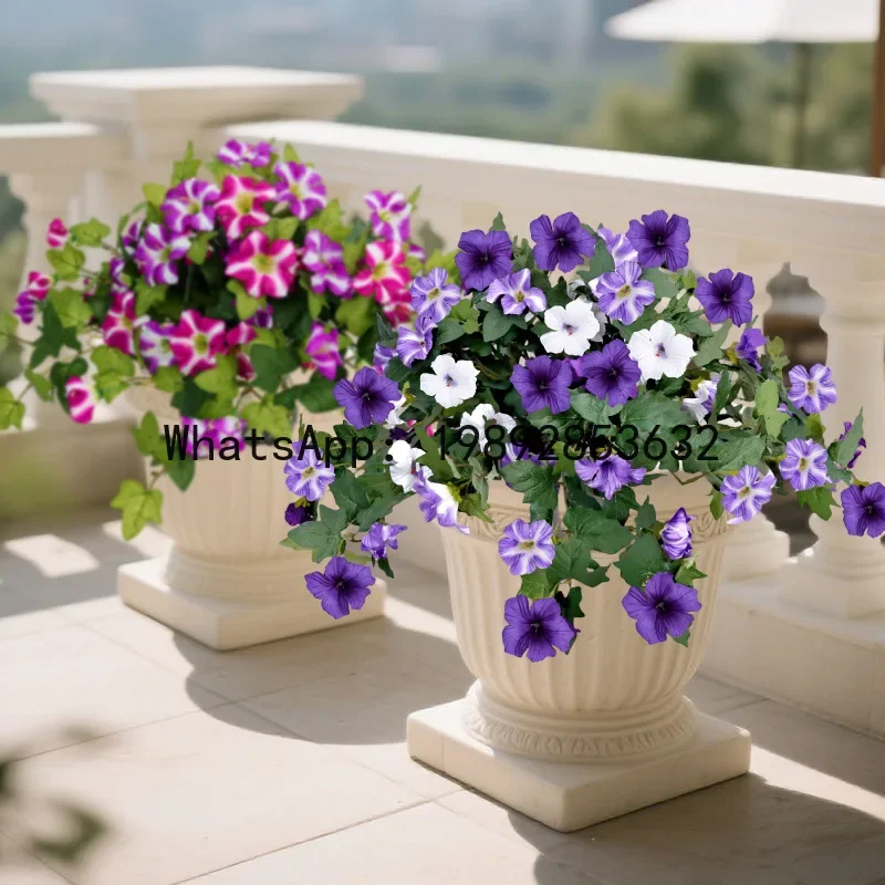Xeuropean retro roman column artificial morning glory ornament outdoor morning glory decoration for living room home