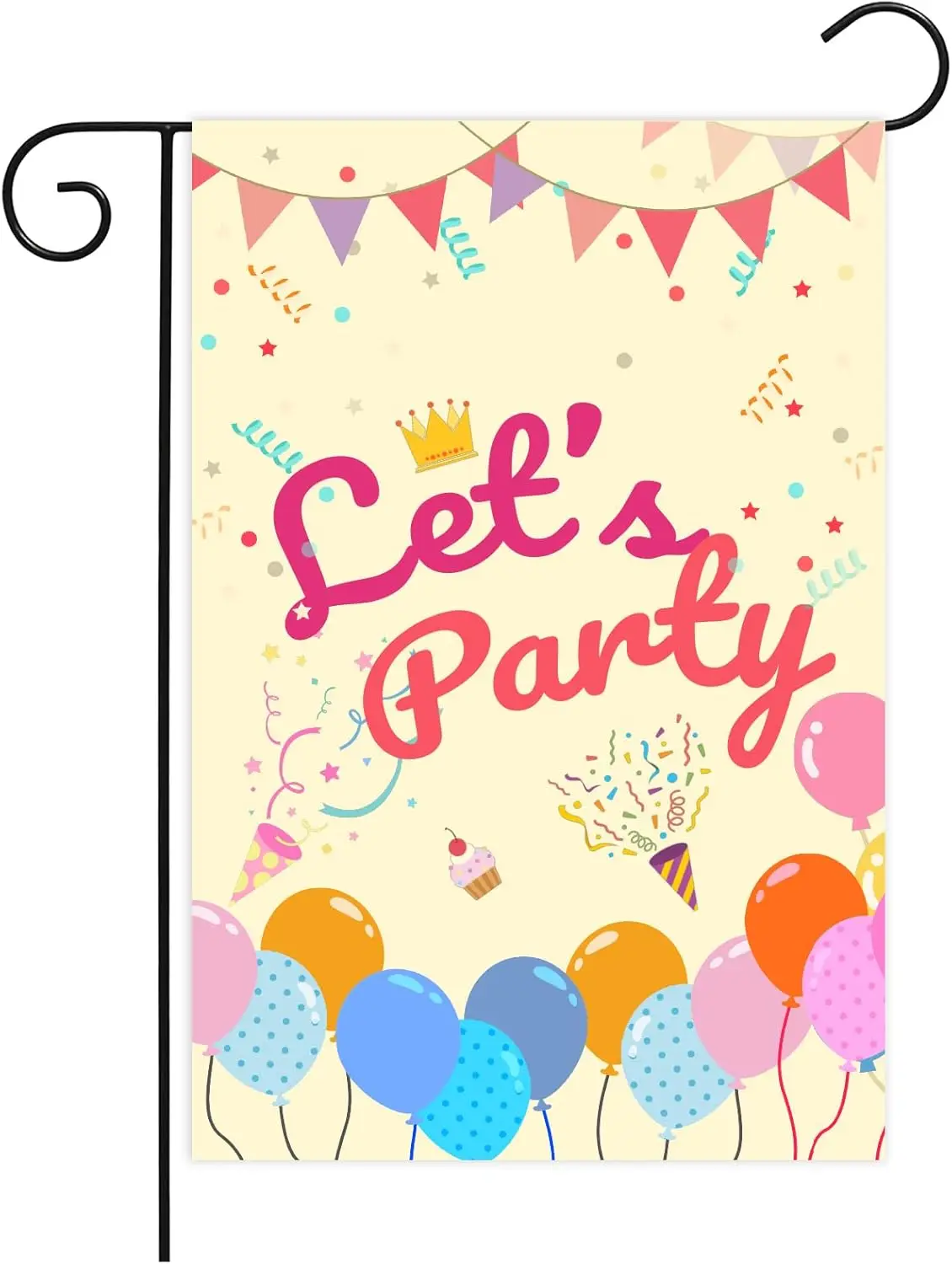 12x18 inch Let's Party Garden Flag Happy Birthday Theme Party Courtyard Logo Banner Indoor and Outdoor Birthday Party De WWP zzo