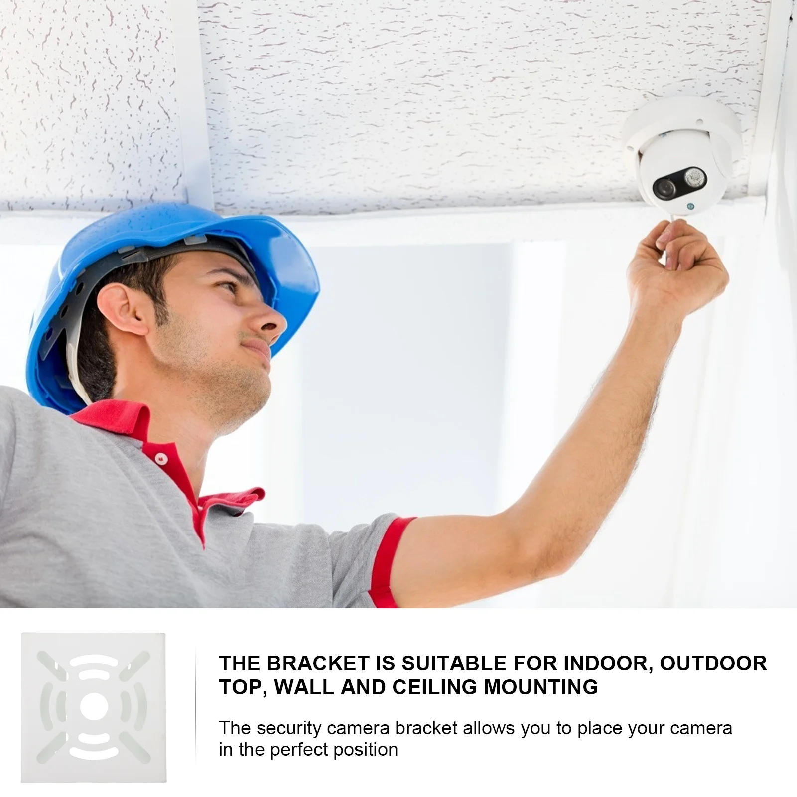 

3pcs Security Camera Bracket Steel Ptz Dome Cctv Wall Ceiling Mount Adapter Indoor Outdoor Metal Loop Bracket For Pole