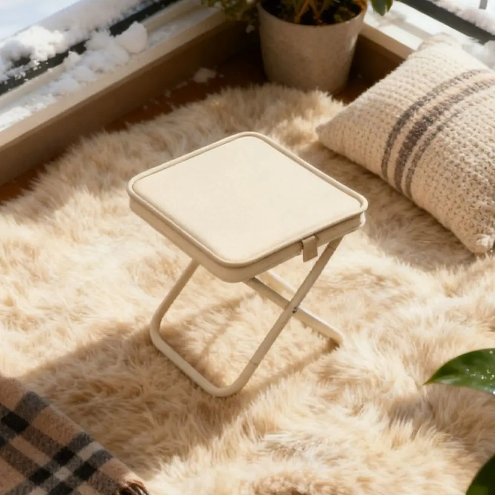 Wear-resistant Portable Fishing Chair Water-proof with Shoulder Straps Folding Outdoor Stool Strong Load-bearing Oxford Cloth