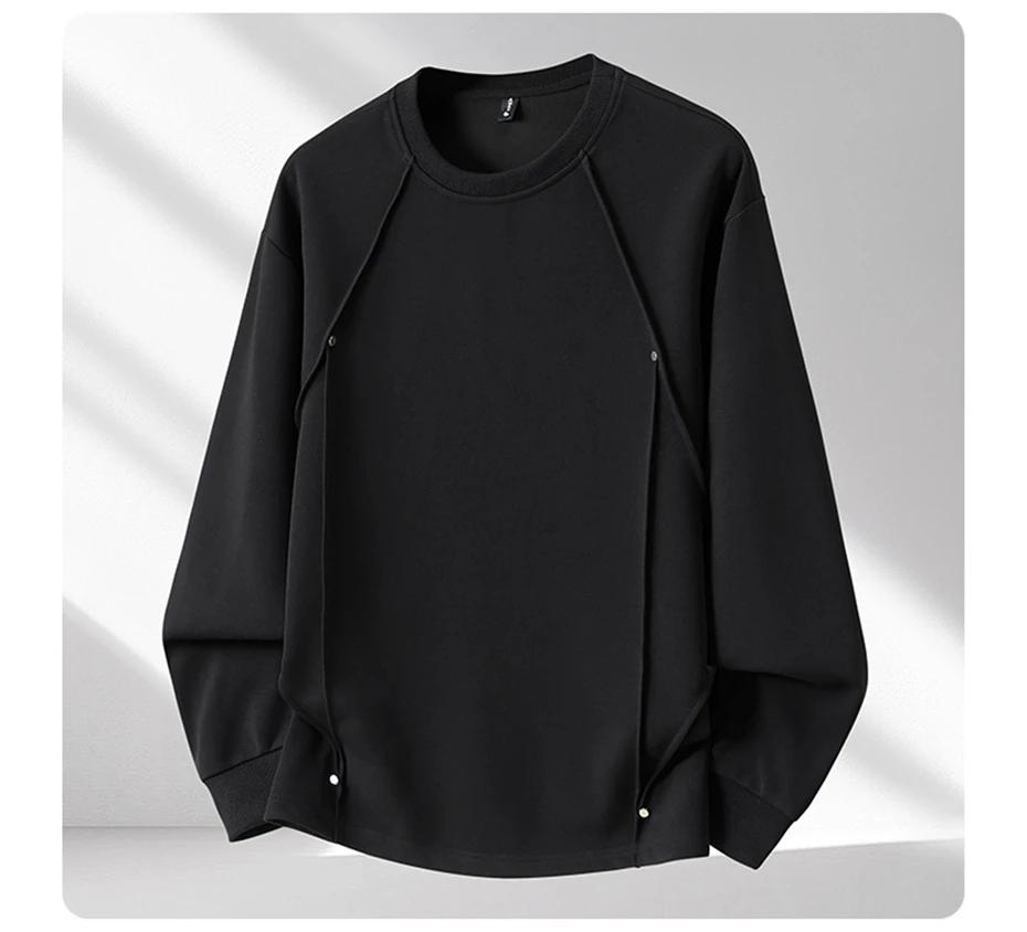 Spring Autumn Sweatshirts Men 10XL Plus Size Sweatshirt Fashion Casual Solid Color Sweatshirt Pullover Male