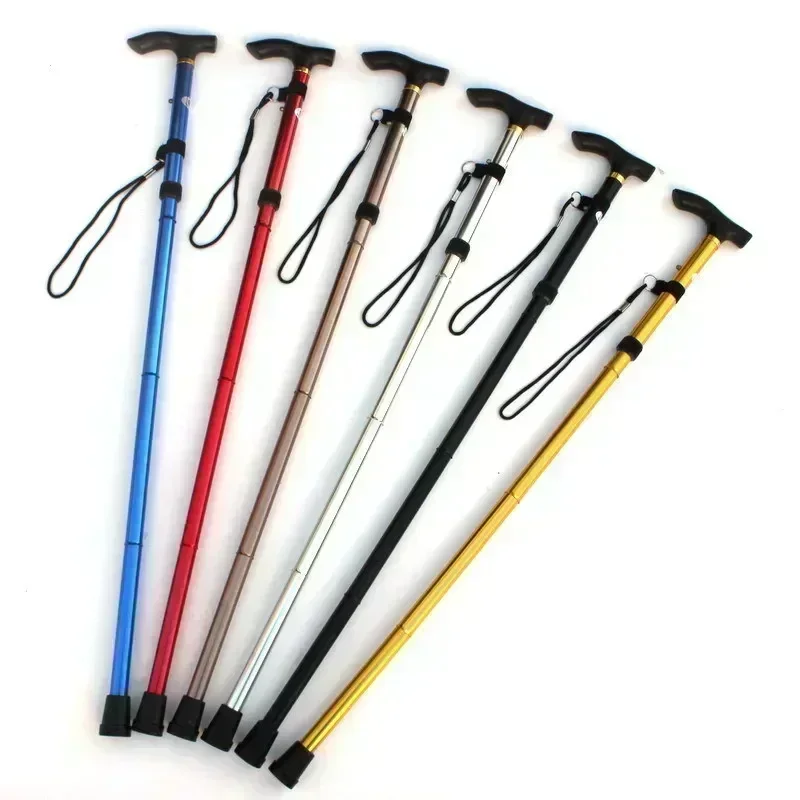 

Walking Stick Hiking Trekking Poles Trail Ultralight 4 Section Adjustable Canes Aluminum Alloy Folding Walking Stick