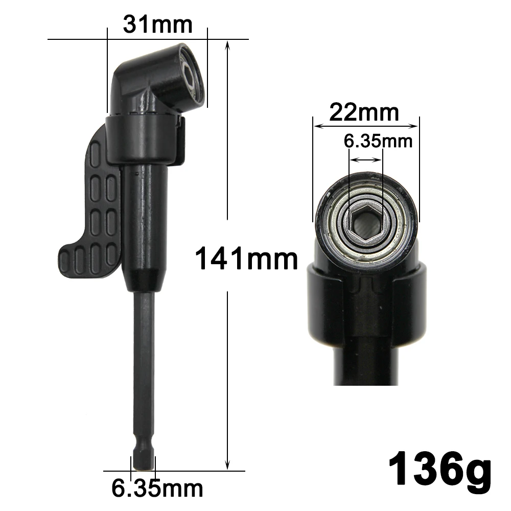 Turn Screwdriver Joint Sleeve with Handle 105 Degree Black Hexagonal Handle Corner Universal Adapter Electric Tool Accessory Set