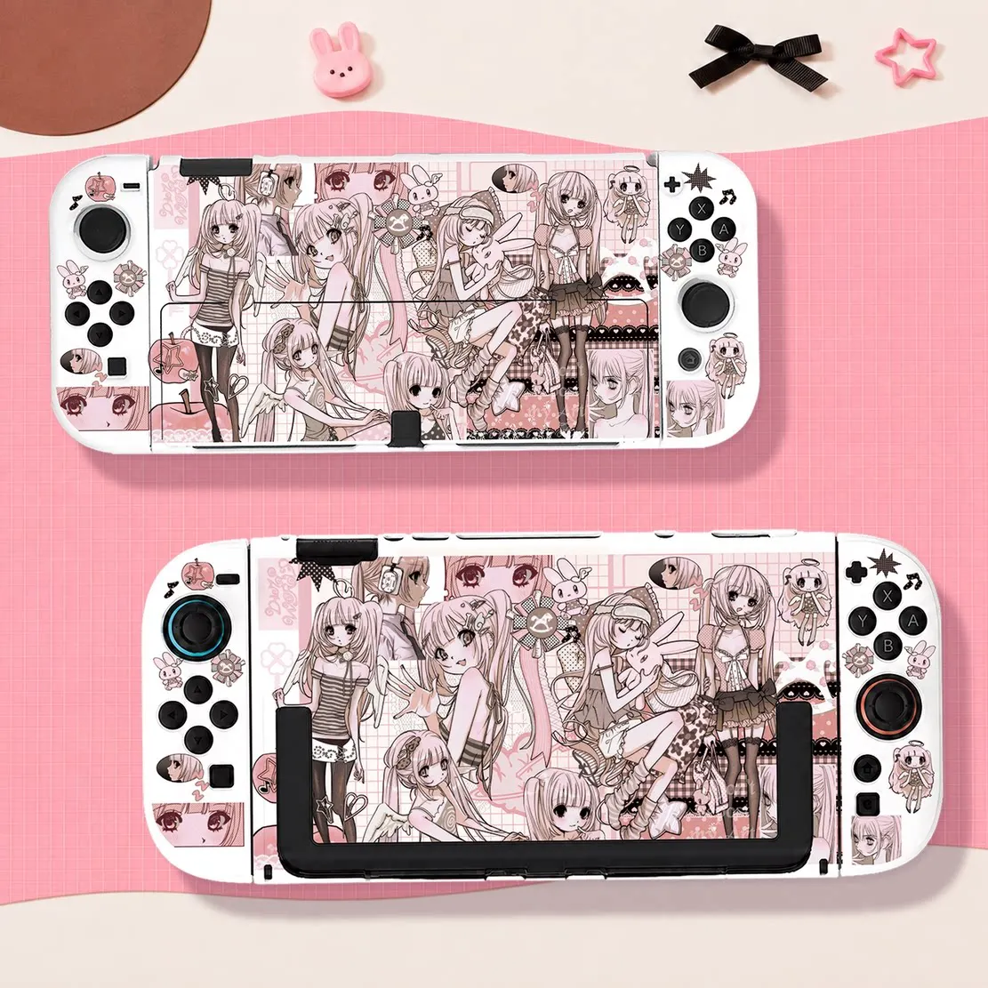 Anime Switch Case Full-Coverage Shock-Resistant Joy-Con Cases Removable Console cover Compatible with Nintendo Switch 2 OLED NS