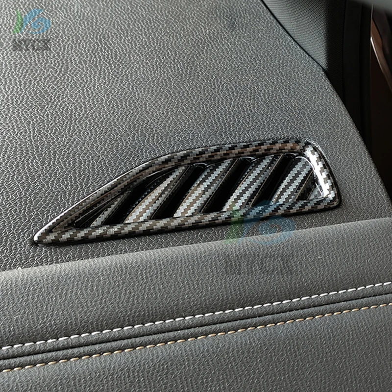 ل Volkswagen VW ID.4X ID.4 ID4 2021 + ألياف الكربون لوحة سيارة تكييف الهواء منفذ تنفيس غطاء إطار الكسوة ملصق الملحقات #4