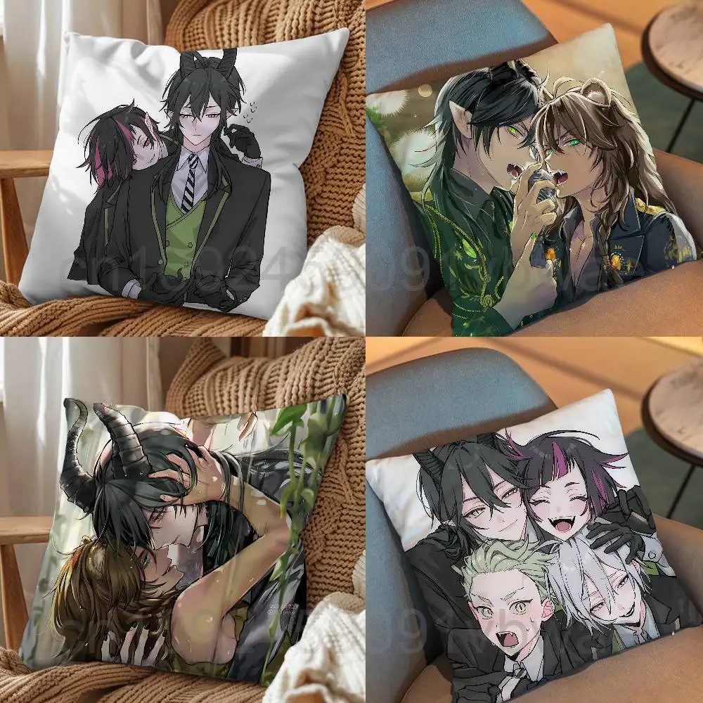 Malleus Leona Lilia Twisted Vanrouge Pillow Case Square Double-Sided Printing Short Plush Sofa Cushion Cover Bedroom Bedside