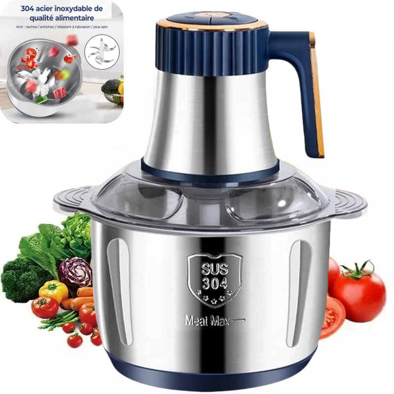 5L Electric Meat Grinders 304 Stainless Steel Food Crusher Multifunctional Vegetable Slicer Chopper Mincer Baby Food Processor