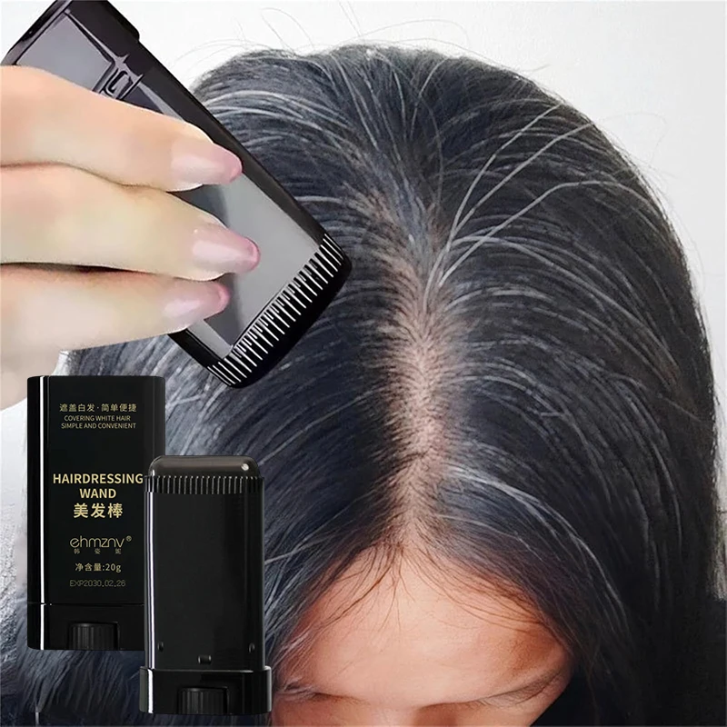 Hair Color Stick For Men & Women Quickly Covers Gray White Hair Concealer Hairline Instant Covering Hair Dye Stick Applicator
