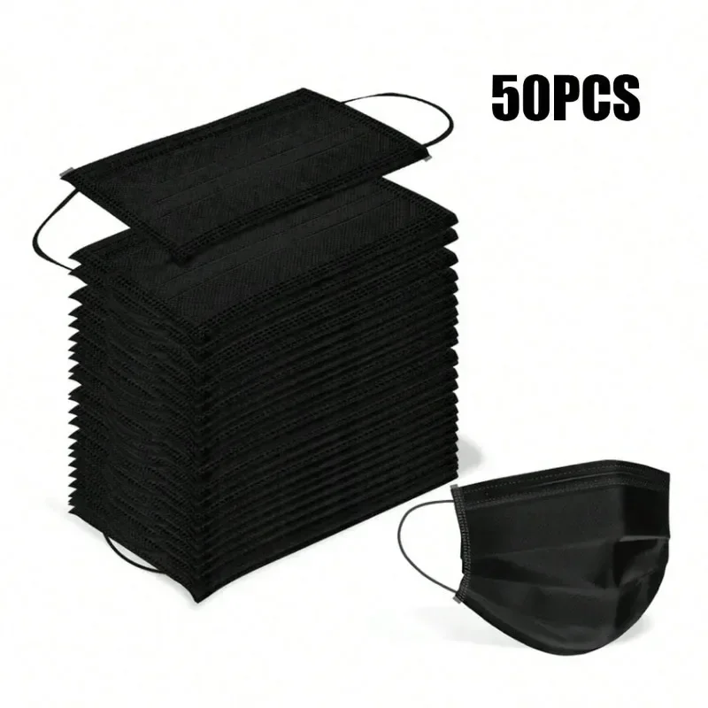 50 Pieces Disposable Masks With Adjustable Clips: Comfortable, Breathable, Skin-Friendly Fabric, Suitable For Home, School,