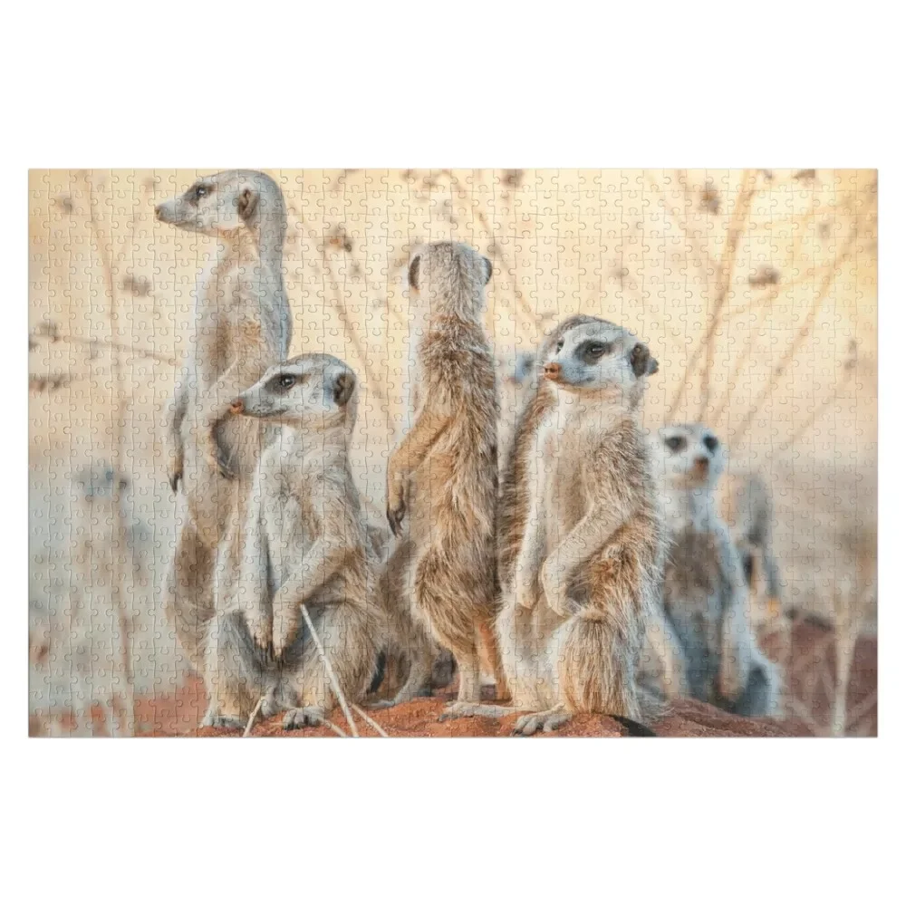 African Wildlife - Meerkat Clan Jigsaw Puzzle Custom Photo Customizable Gift Puzzle