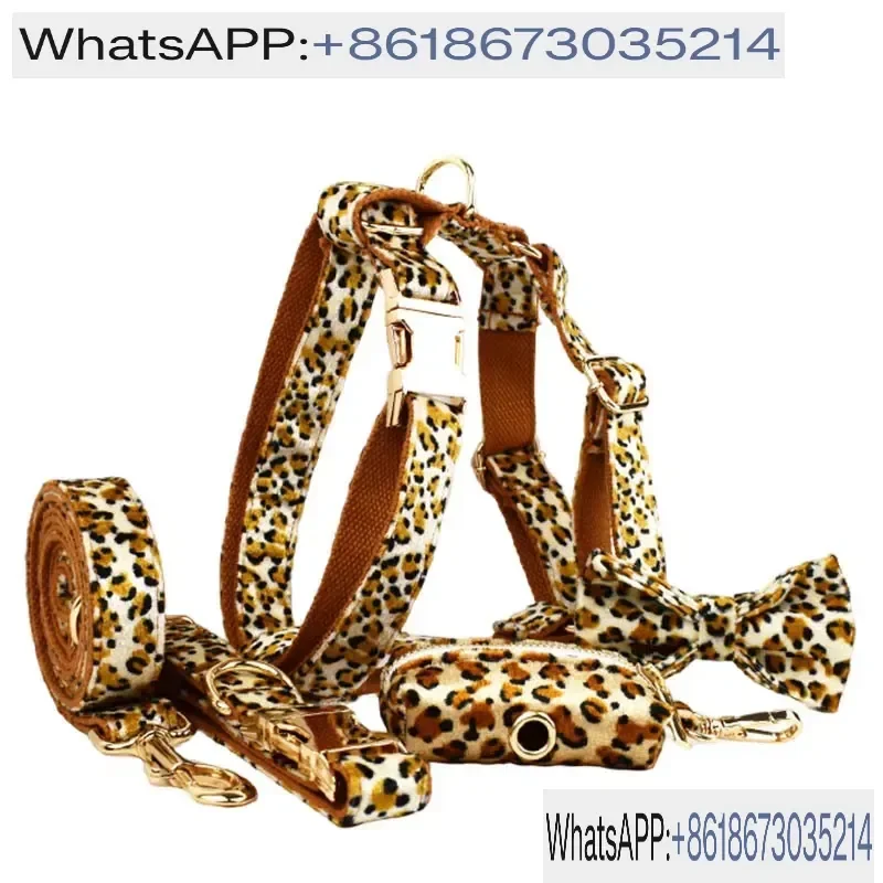 Collar with Matching Cat Leash Custom Engraved Pet Neck Collar for Small Medium Large Dogs Cats Walking Accessory