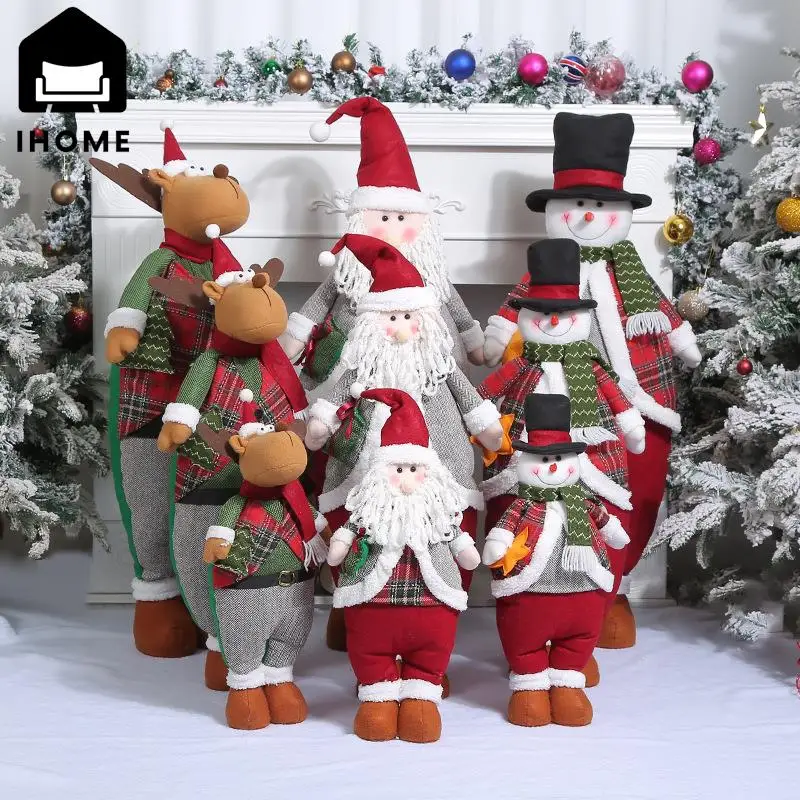 

IHOME New Christmas Elk Old Man Telescopic Doll Living Room Hotel Mall Decoration Christmas Telescopic Doll Ornaments 2024