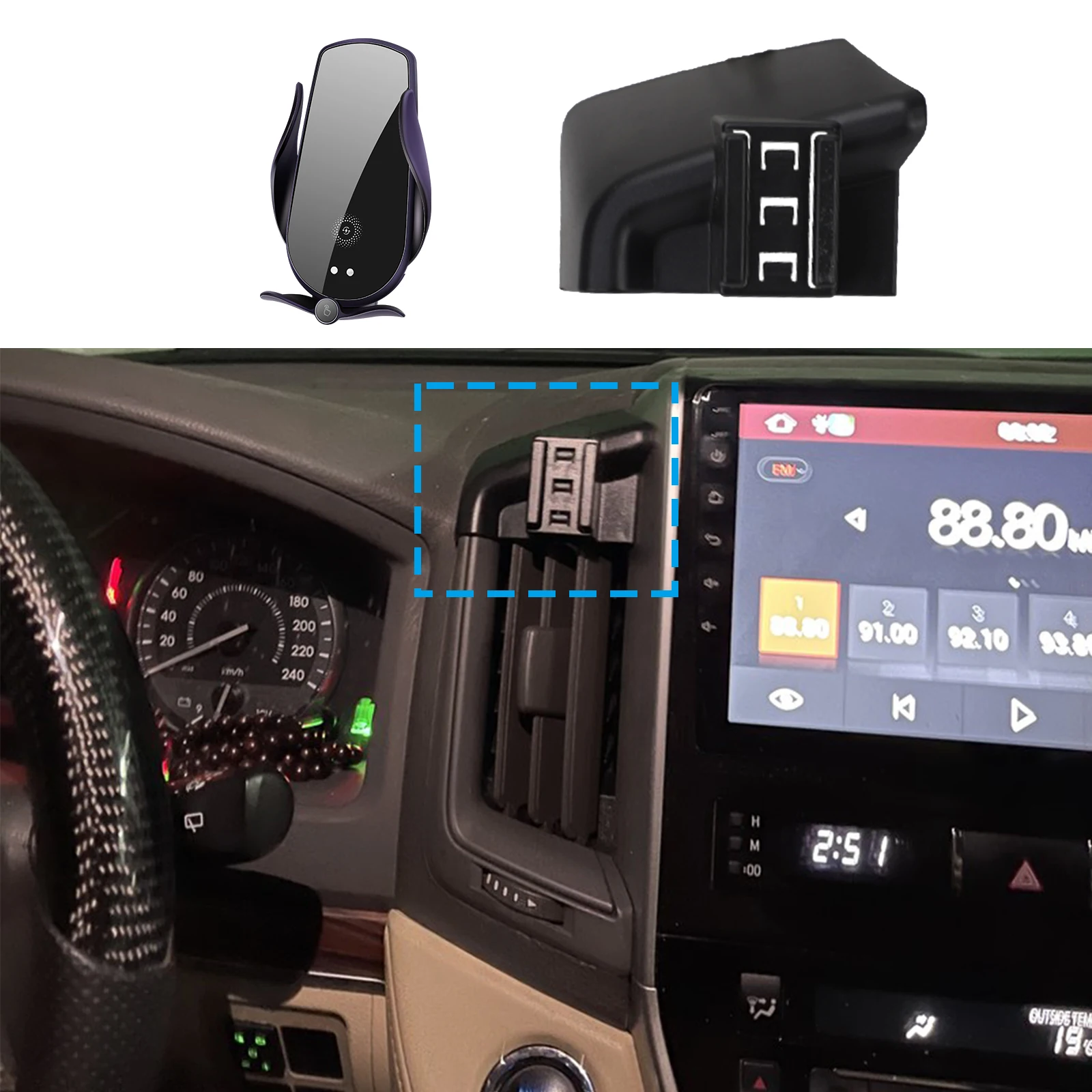 Car Mobile Phone Holder for Toyota Land Cruiser LC200 2016 2017 2018 2019 2020 2021 Bracket Navigation Stand Auto Accessories