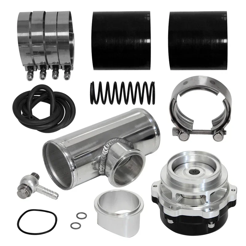 

35PSI 50mm Boost V-Band Turbo Blow Off Valve with 3.0'' OD Flange Pipe Hose Kit Black/Blue/Red