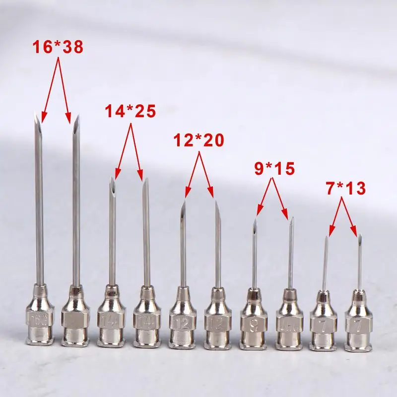 【HG】10Pcs Multiple Specifications Metal Injection Needles Stainless Steel Syringes For Animal Vaccine Injection Needles