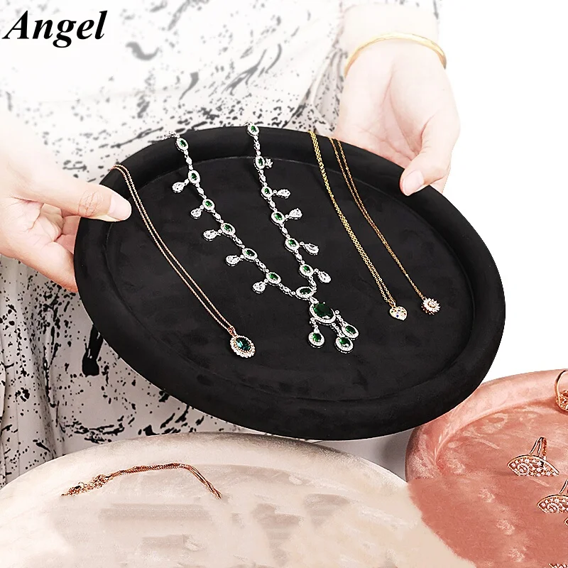 

Diamond Velvet Jewelry Display Tray Ring Ear Studs Storage Tray Necklace Bracelet Pendant Storage Display Tray
