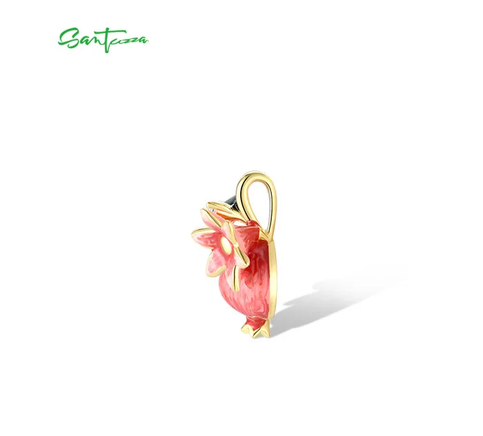 SANTUZZA Anhänger aus reinem 925er Sterlingsilber mit Fruchtmotiv für Damen, zarte Blaubeeren & Granatapfel, trendiger Party-Schmuck, Emaille – Detail 12
